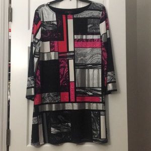 Large Long Sleeve Printed Dress